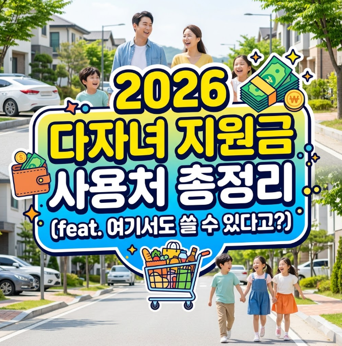 2026 다자녀 지원금 사용처 총정리 (feat. 여기서도 쓸 수 있다고?)