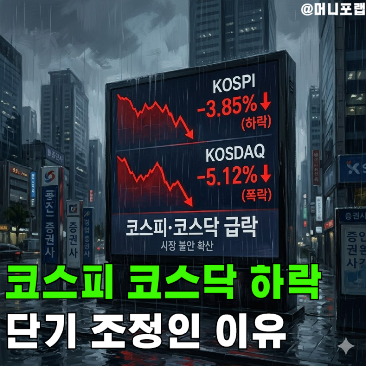  코스피 코스닥 하락 3가지 원인, 단기 조정이라 보는 이유