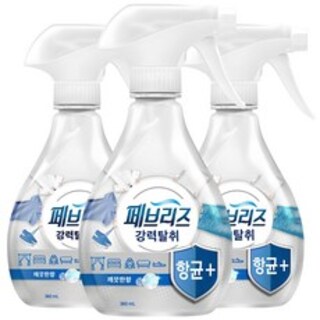  페브리즈 항균플러스 섬유탈취제 깨끗한향 본품 - 360ml 3개 묶음으로 오래가는 항균 케어