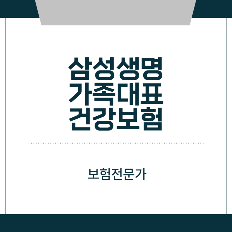 삼성생명 가족대표 건강보험 다양한 혜택을 하나의 상품으로