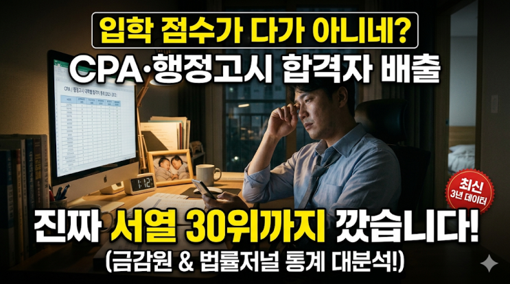  입학 점수가 다가 아니네? CPA·행정고시 합격자 배출 학부 진짜 서열 30위까지 까봅니다