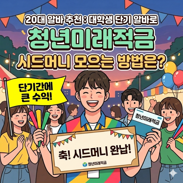  20대 알바 추천: 대학생 단기 알바로 청년도약계좌 시드머니 모으는 방법은?