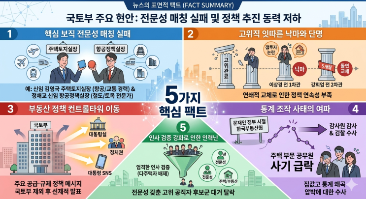  [급보] "주택 공급 대란 온다" 국토부 전문성 붕괴가 당신의 아파트 값을 바꾸는 이유