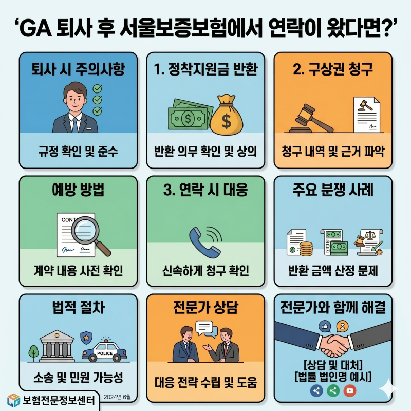 GA 퇴사 후 서울보증보험에서 연락이 왔다면? 정착지원금·구상권 분쟁 사례