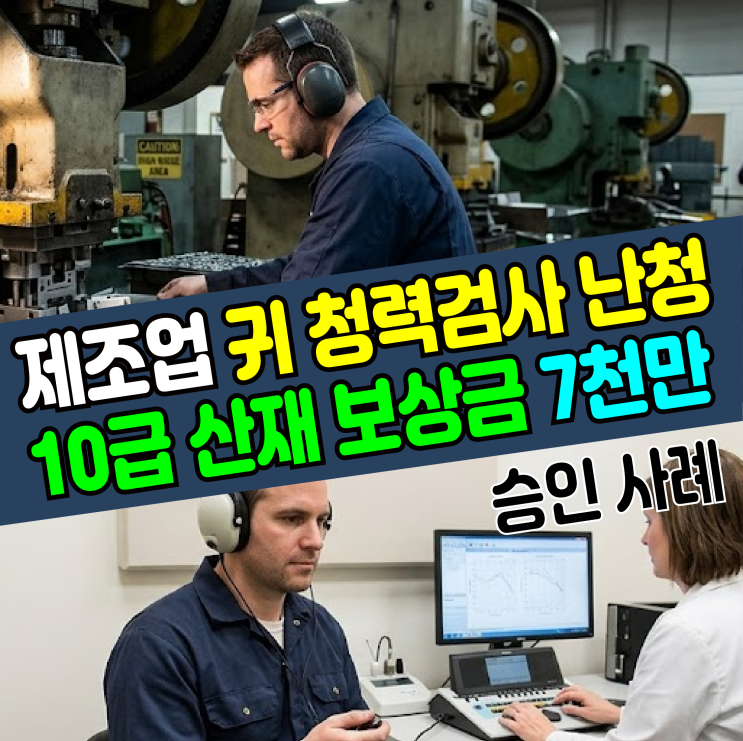  [제조업 산재] 귀 청력검사 난청 10급 보상금 7천만 원 승인 사례