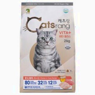  캐츠랑 비타플러스 전연령 건식사료 - 튼튼한 면역 건강 관리 2kg