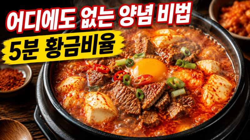 "고춧가루만 풀면 되는 줄 알았는데.." 소고기 순두부찌개 양념 비법, 식당 뺨치는 진짜 이유