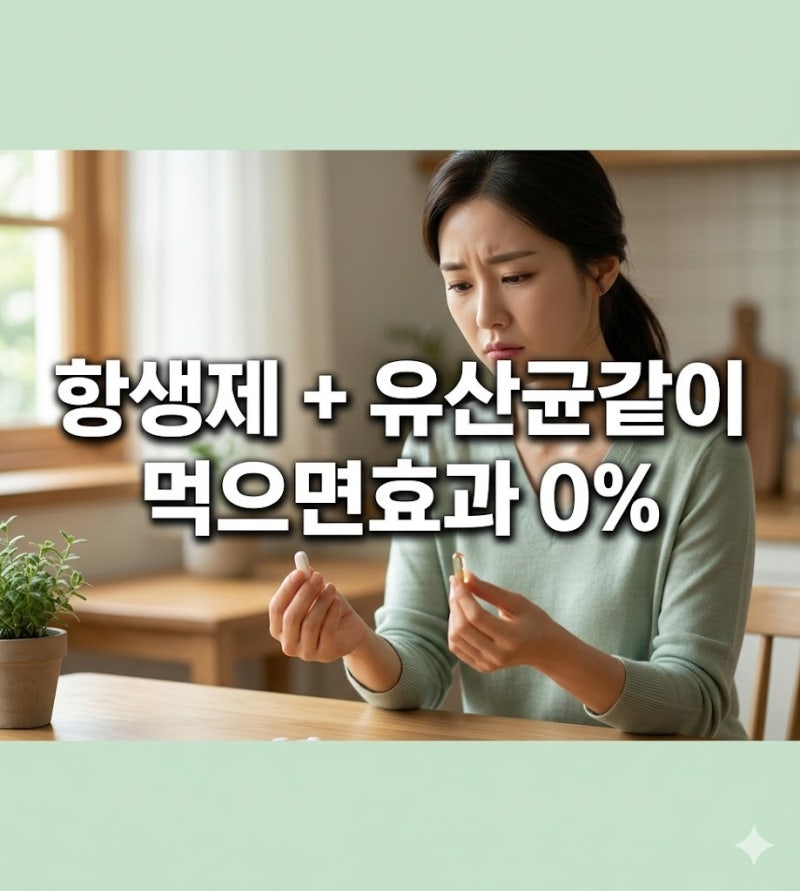 이비인후과 진료받고 부비동염으로 처방된 항생제와 유산균을 동시 복용하면 효과 0% 되는 ....