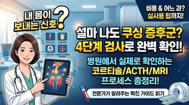  나도 혹시 쿠싱 증후군? 내분비내과에서 실제로 확인하는 4단계 코르티솔 검사 프로세스