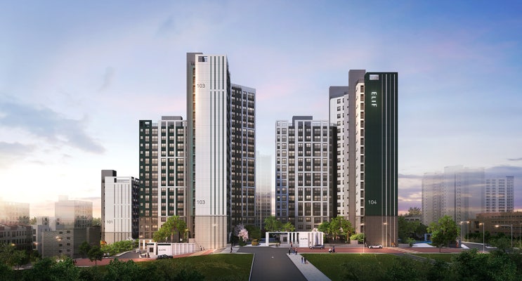  초등학교, 중학교 도보 1분 거리. 부천 스타필드 10분 거리. '엘리프 역곡' 청약공고 훑어보기