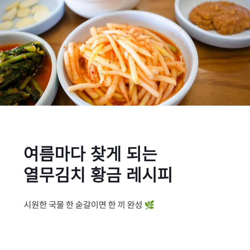 열무김치레시피 제대로 담그는법, 여름마다 이 조합만 찾게 돼요