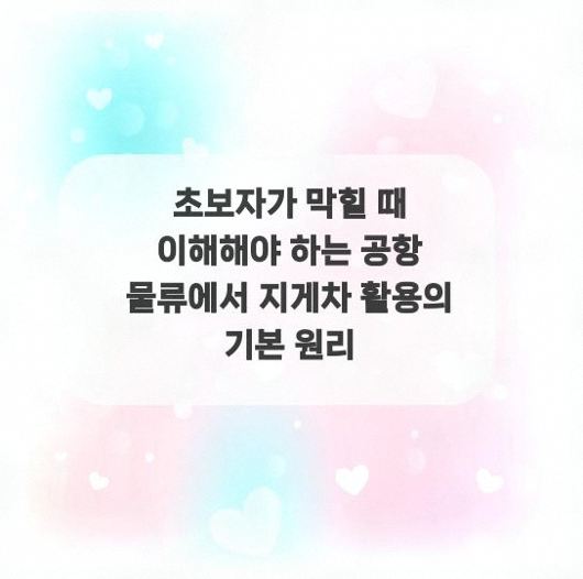  초보자가 막힐 때 이해해야 하는 공항 물류에서 지게차 활용의 기본 원리