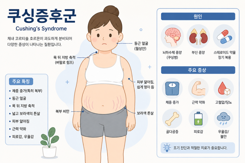 쿠싱증후군, 원인, 증상, 치료, 총정리
