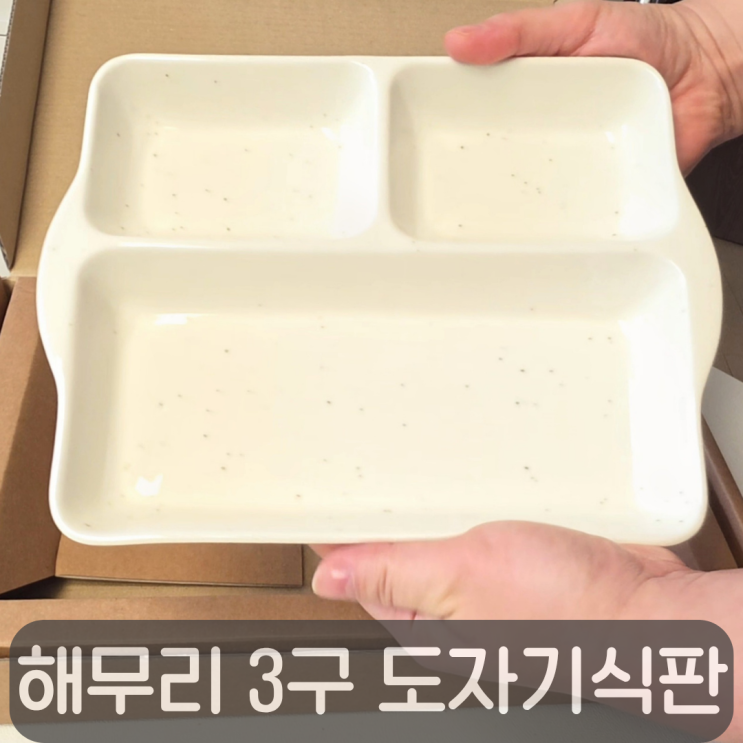  혼밥도 정갈하게, 해무리 3구 도자기식판
