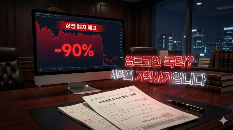  알트코인 90% 폭락 상장폐지 MM 세력 시세조종 사기 고소법