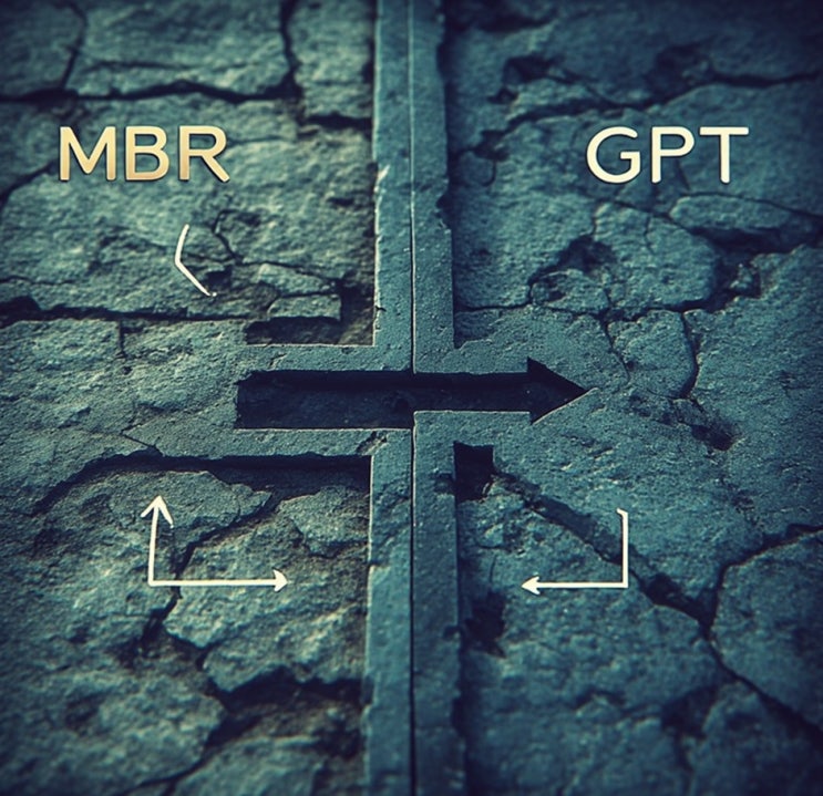  윈도우 MBR ↔ GPT 파티션 방식 변경 방법