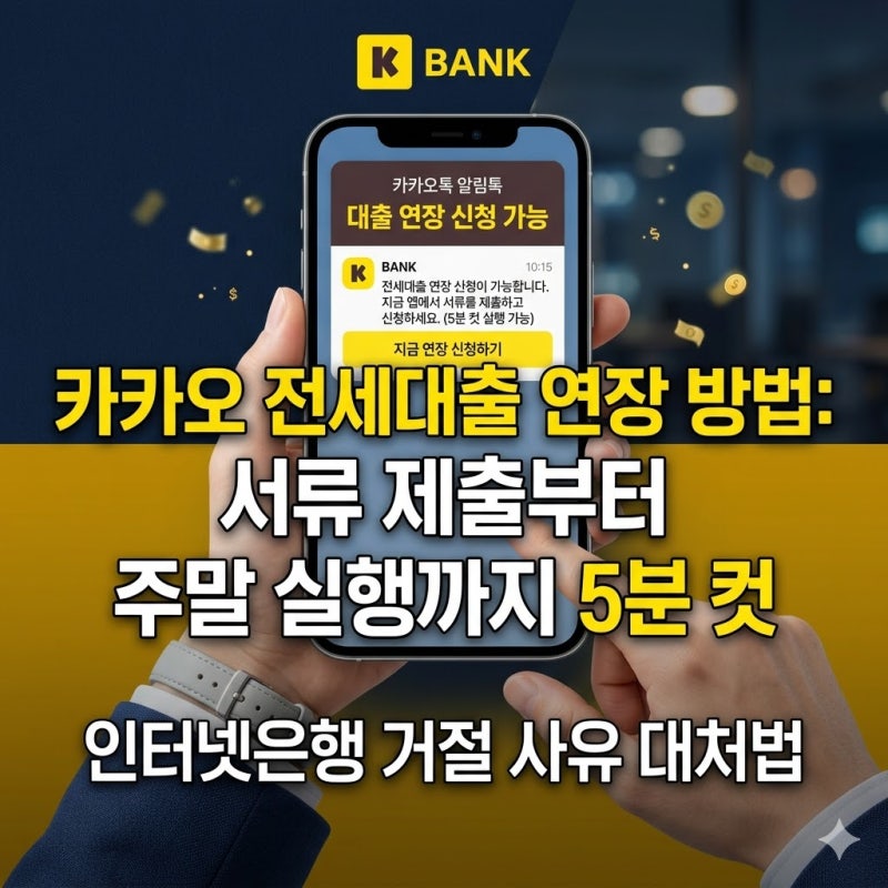 2026 카카오 전세대출 연장 방법 완벽 정리: 카카오뱅크 전세 연장 서류 및 기간과 인터넷은행....