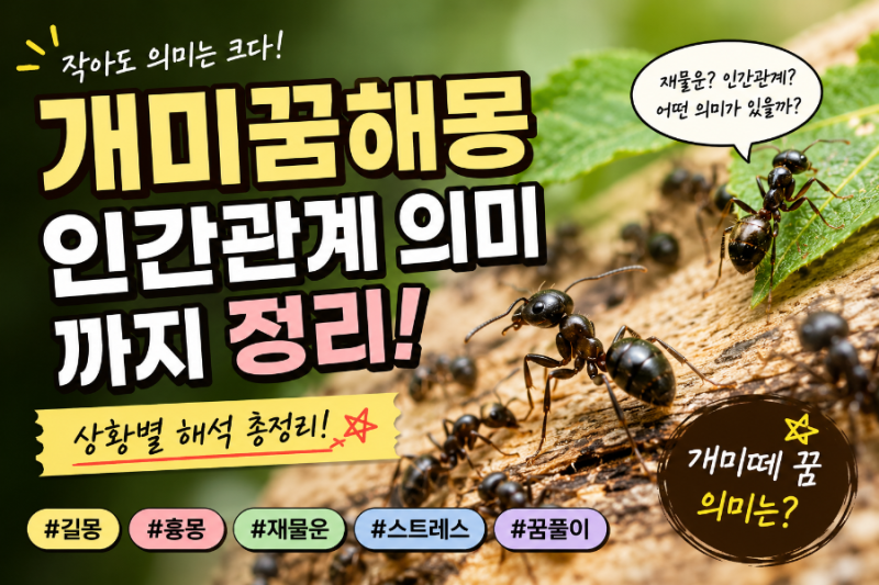 개미꿈해몽 인간관계 의미까지 정리