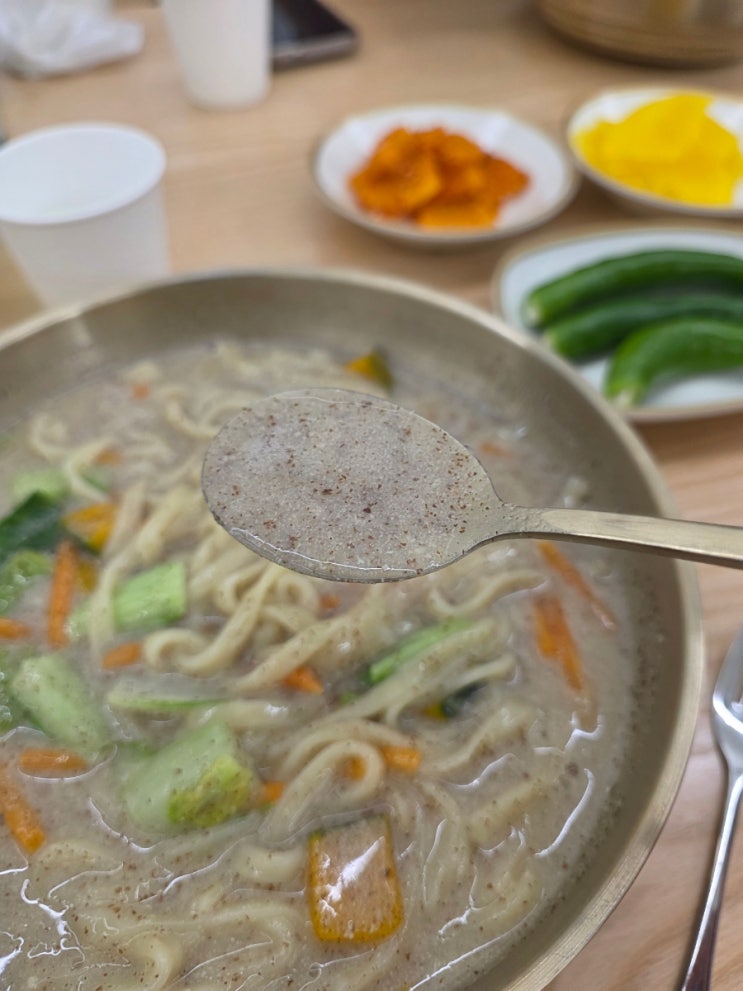 구미 옥계 맛집 국산 콩국수 들깨 칼국수 청담국수