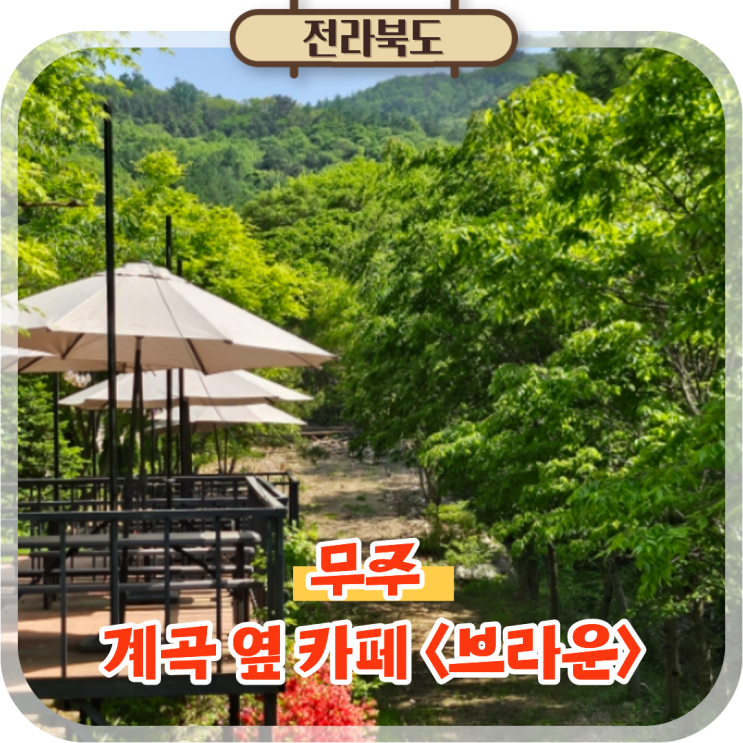  무주 여행 가볼만한곳 구천동 카페 브라운 계곡뷰 조용한 대형카페