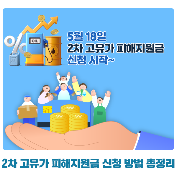 [5월 18일] 2차 고유가 피해지원금 신청 방법 총정리 (대상, 금액, 지급일)