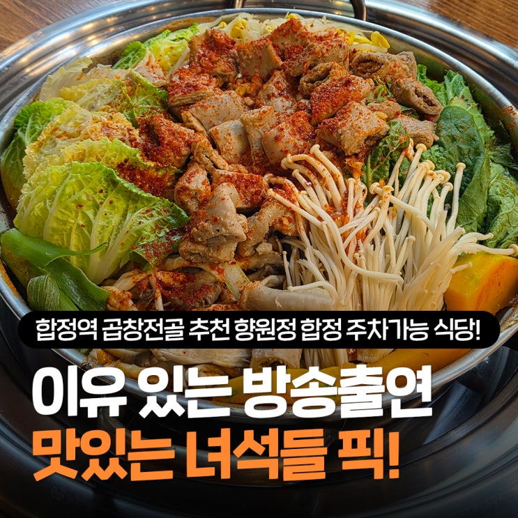  합정역 곱창전골 추천 맛있는 녀석들에 나온 향원정 합정 맛집 솔직후기