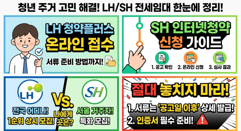 LH와 SH 청년전세임대주택 온라인 접수 방법과 핵심 절차