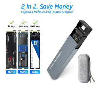  듀얼 프로토콜 M2 NVMe SSD 케이스 - 초고속 외장 박스