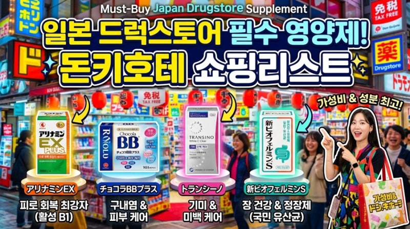 일본 드럭스토어 영양제 추천 리스트! 한국에는 없는 돈키호테 영양제 쇼핑 필수템 (사진 포....