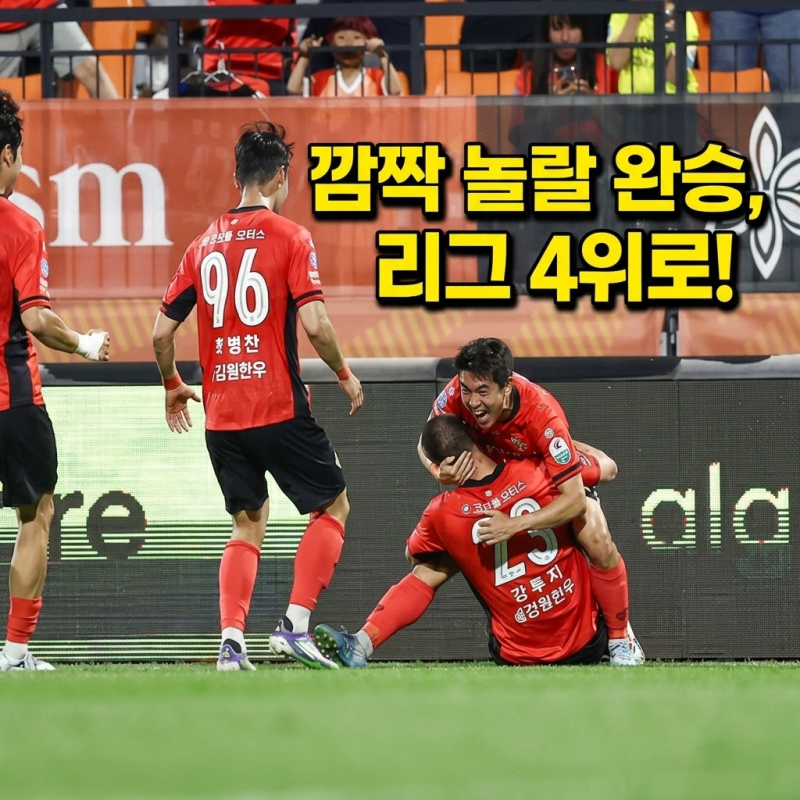 강원FC 울산HD 상대로 2대0 완승하며 리그 4위 등극!