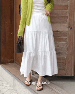  시카 a라인 밴딩 롱 스커트 SK076 - 캉캉 구김없는 여름 데일리룩