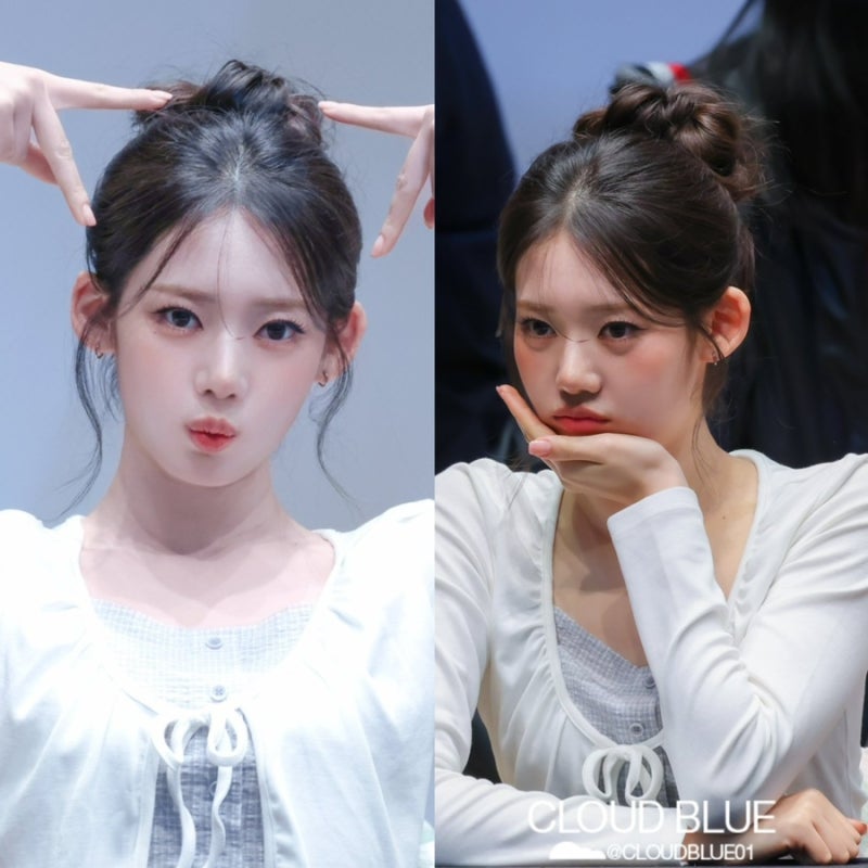 260517 베몬 베이비몬스터 로라 가디건 체크 블라우스 레이어드 셔링 리본 아이보리 탑 팬싸 ....