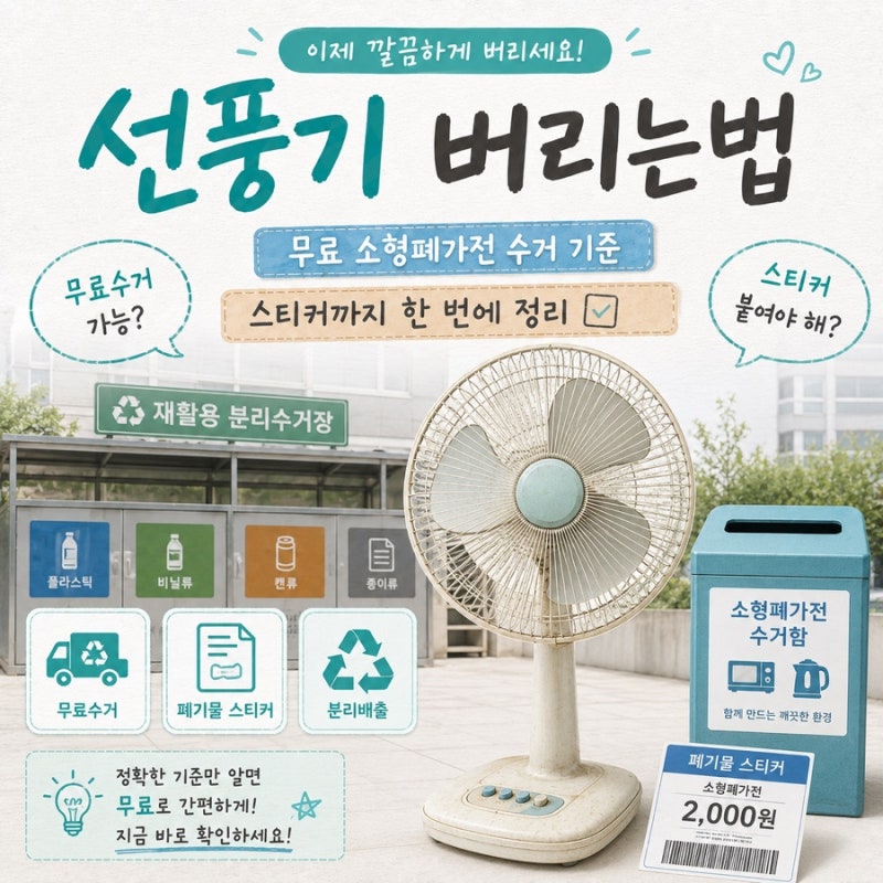 선풍기 버리는법 소형폐가전 방문 수거 기준 스티커까지 한 번에 정리