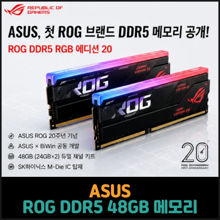  ASUS, ROG DDR5 48GB 메모리 공개