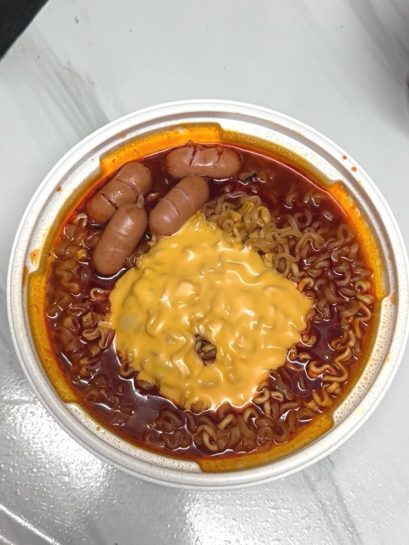 왕뚜껑 국물라볶이 후기 불닭볶음탕면 조합 라불닭탕