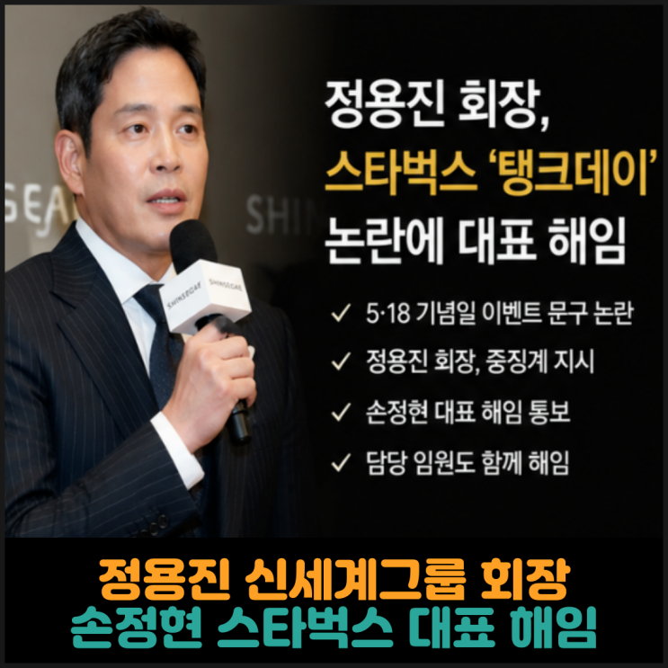  정용진 신세계그룹 회장, 손정현 스타벅스코리아 대표 해임