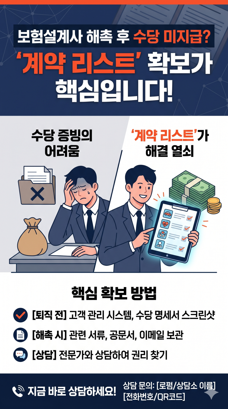 보험설계사 해촉 후 수당을 못 받았다면? '계약 리스트' 확보가 핵심입니다!
