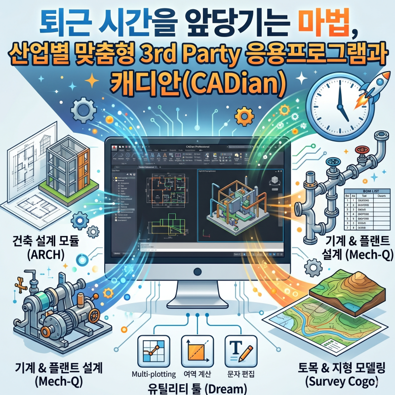퇴근 시간을 앞당기는 마법, 산업별 맞춤형 3rd Party 응용프로그램과 캐디안(CADian)