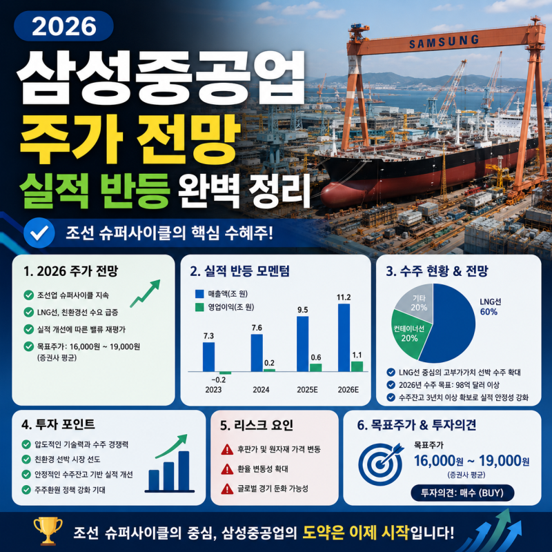2026 삼성중공업 주가 전망과 실적 반등 완벽 정리
