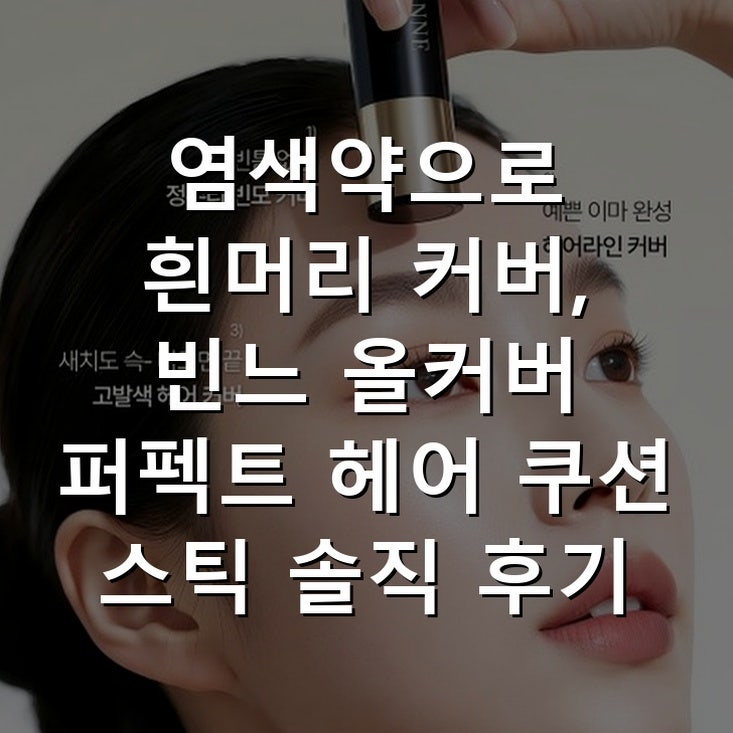 염색약으로 흰머리 커버, 빈느 올커버 퍼펙트 헤어 쿠션 스틱 솔직 후기