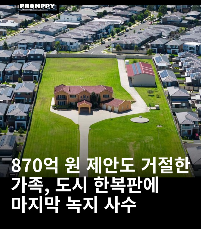  870억 원 제안도 거절한 가족, 도시 한복판에 마지막 녹지 사수