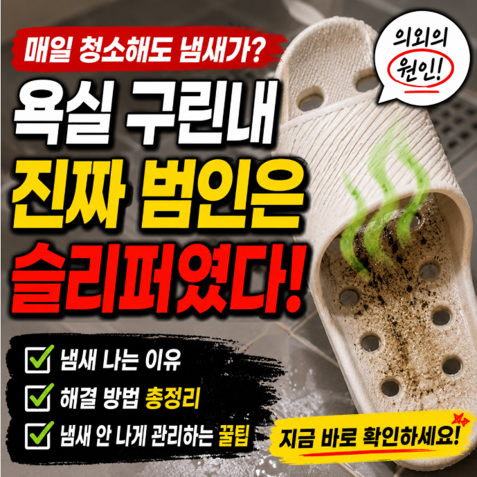 욕실 청소 매일 했는데도 냄새 난다면? 진짜 원인은 ‘욕실 슬리퍼’였습니다