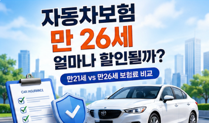 자동차보험 만 26세 얼마나 할인될까? (만21세 vs 만26세 보험료 비교)