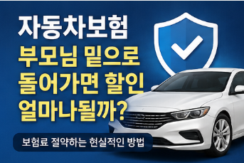 자동차보험 부모님 밑으로 들어가면 할인 얼마나될까?