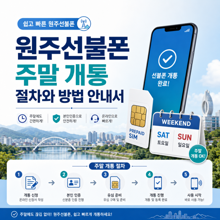 원주선불폰 주말 개통 절차와 방법 안내서