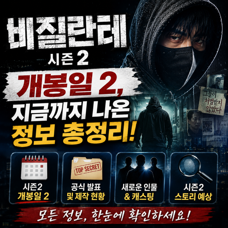 비질란테 시즌2 개봉일2, 지금까지 나온 정보 총정리