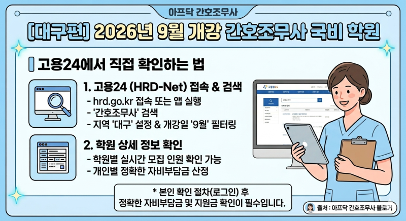 [2026 대구] 9월 개강 간호조무사 국비 학원 가이드