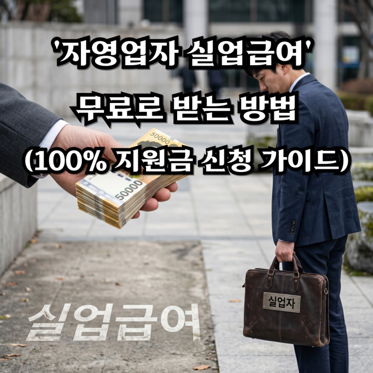  내 돈 한 푼 안 내고 '자영업자 실업급여' 무료로 받는 방법(100% 지원금 신청 가이드)