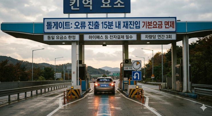고속도로 15분 내 재진입 면제 및 통행료 환불 주의사항 정리