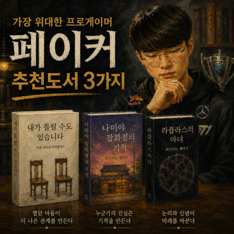 페이커 추천도서 3가지 목록